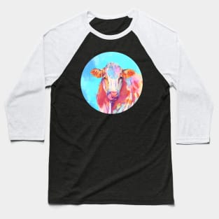 Whimsical Cow - Digital Illustration Baseball T-Shirt